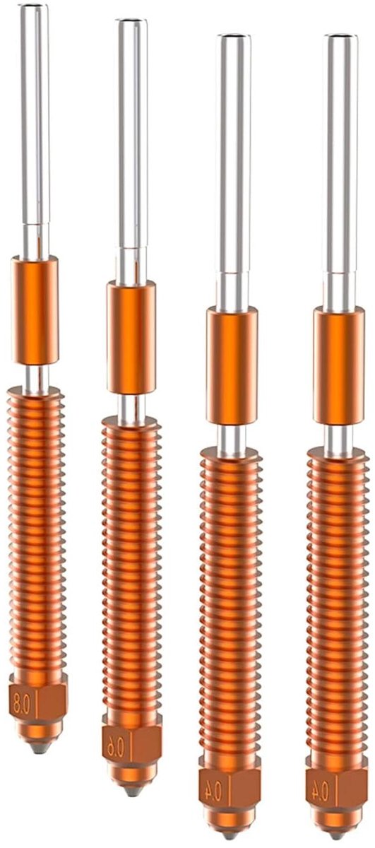 3D Printer Mondstuk - Printkop Accessoire - Hoge Snelheid Printen - Geïntegreerd Snelwisselontwerp - 0.2-0.8mm - Zilver