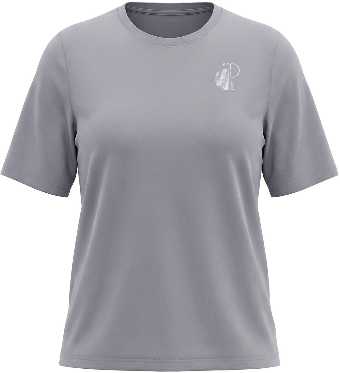 Ulla Popken - Dames - Sweatshirt metallic borduursel ronde hals korte mouwen - Grijs - Maat 58+