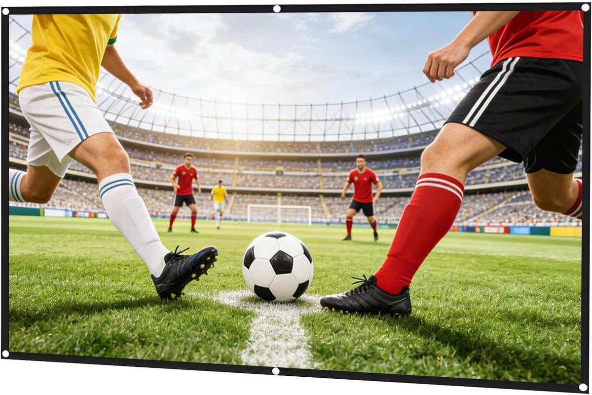 Opvouwbaar Projectiescherm - Draagbaar Scherm - Home Theater - Hoge Dichtheid Polyester - 16:9 Verhouding - Wit