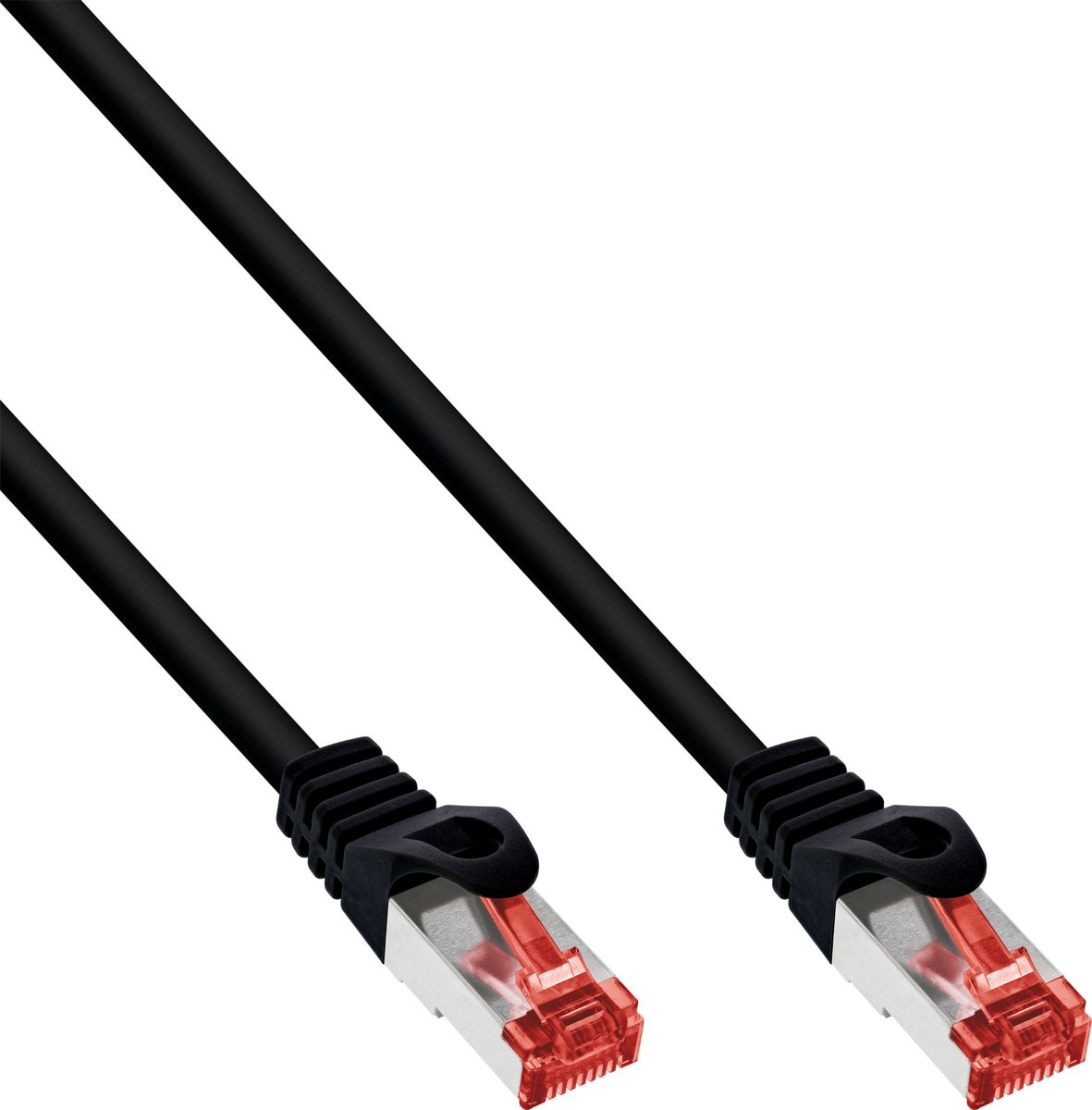 InLine® Patch Cable S/FTP PiMF Cat.6 250MHz copper halogen free black 0.3m