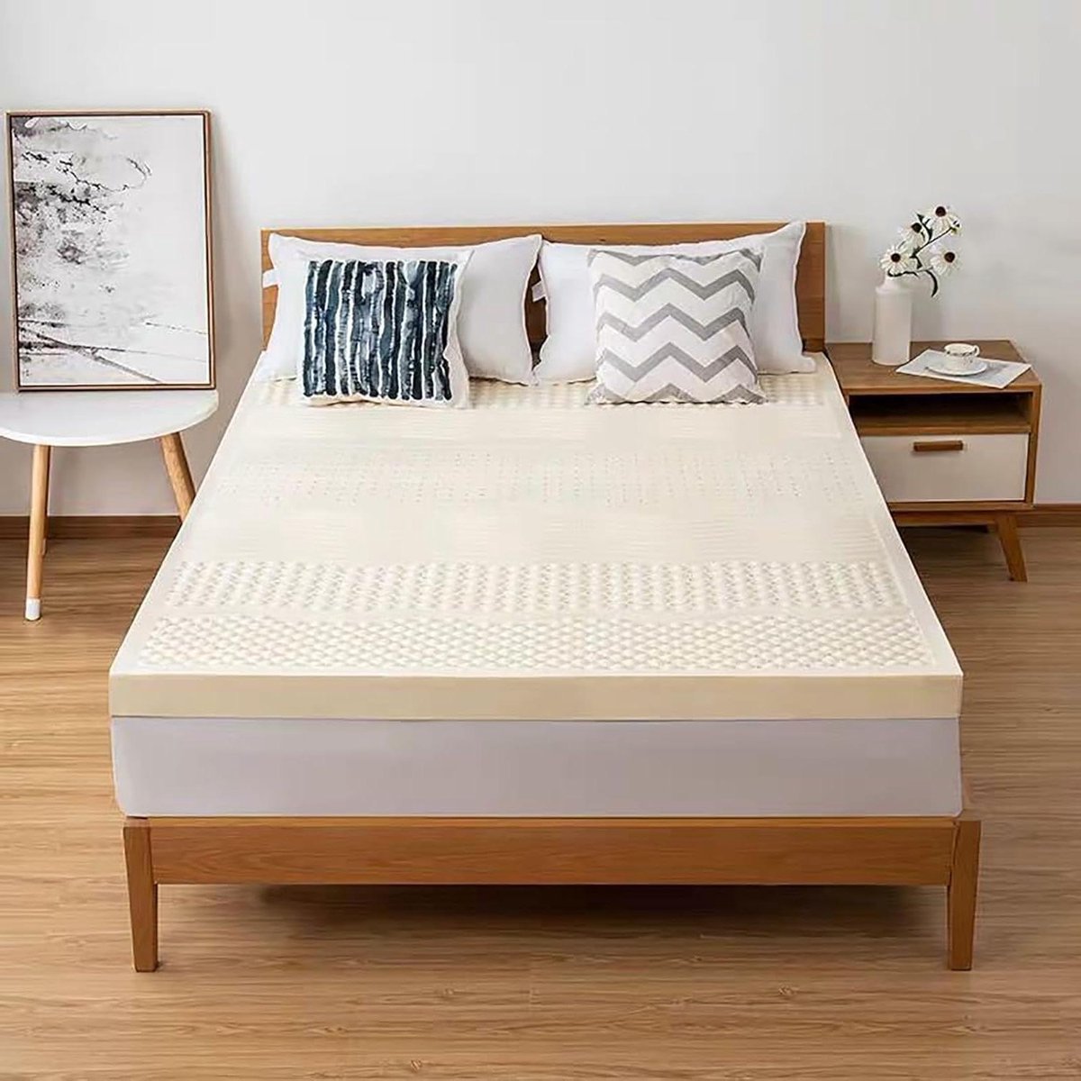 Matras Topper - Latex Oplegger - Extra Comfort - 100% Organisch Latex - 180x220cm - Natuur