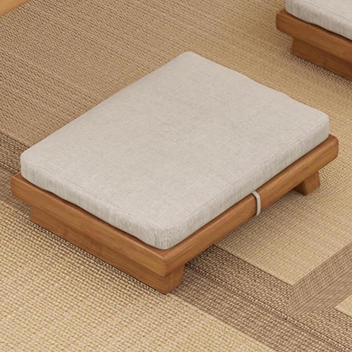 Vloerstoel - Meditatie stoel - Ontspannen zitten - Massief houten frame - Verschillende maten - Natuurlijk hout