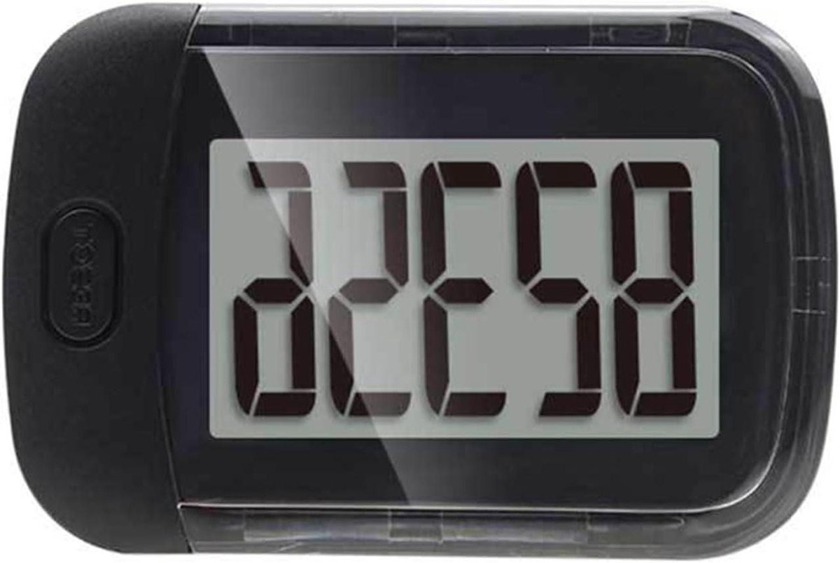 Digitale Stappenteller - Activiteitstracker - Fitness Bijhouden - Schokbestendig ABS - 65 x 45 x 22 mm - Zwart