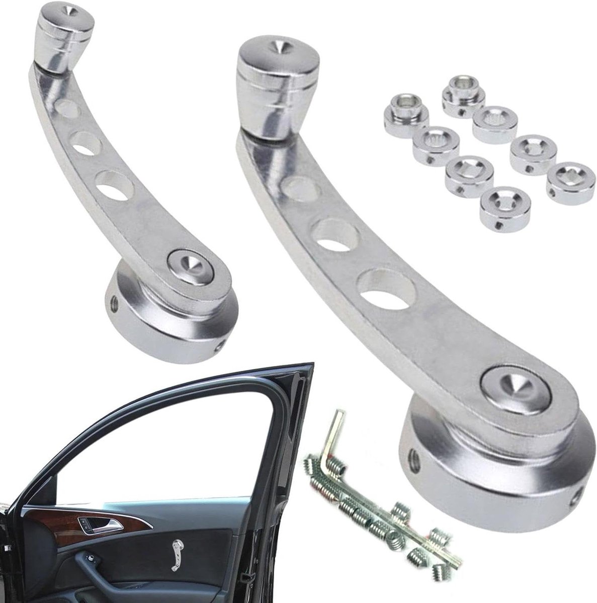Ruitenreiniger - Glaswasser Tool - Auto Ramen Wassen - Telescopische Steel - 20 cm steel - Zilver