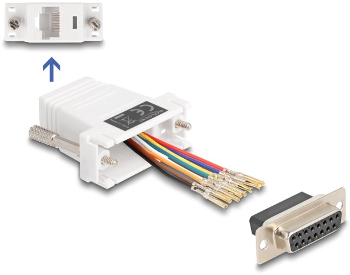 Delock D-Sub 15 pin female to RJ45 female Assembly Kit white