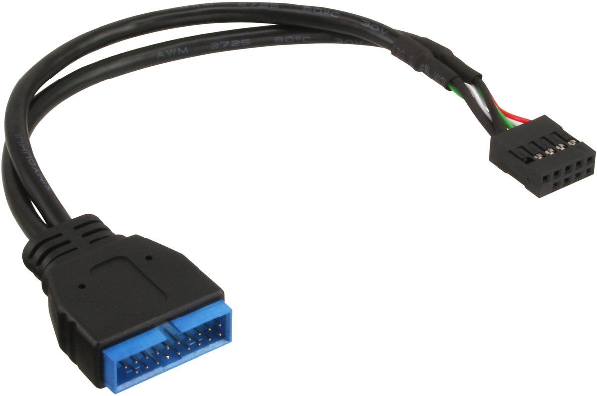 InLine® USB 2.0 naar 3.0 adapterkabel intern, USB 2.0/USB 3.0 int., 0,15m