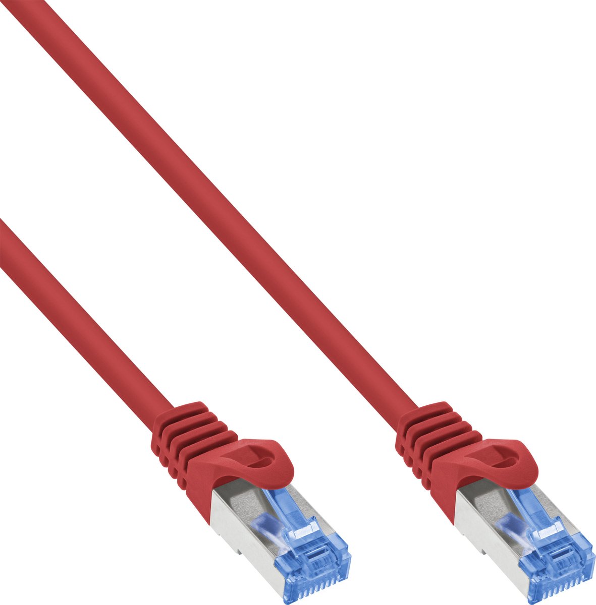 InLine® patchkabel, Cat.6A, S/FTP, TPE (LSZH), CCA, rood, 2m