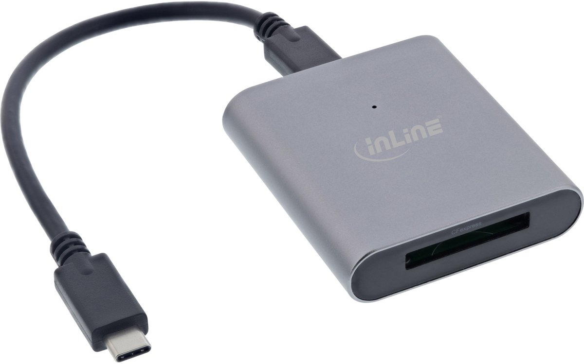 InLine® kaartlezer USB 3.2 Gen.2 USB-C of USB-A, voor CFexpress Type-B kaarten