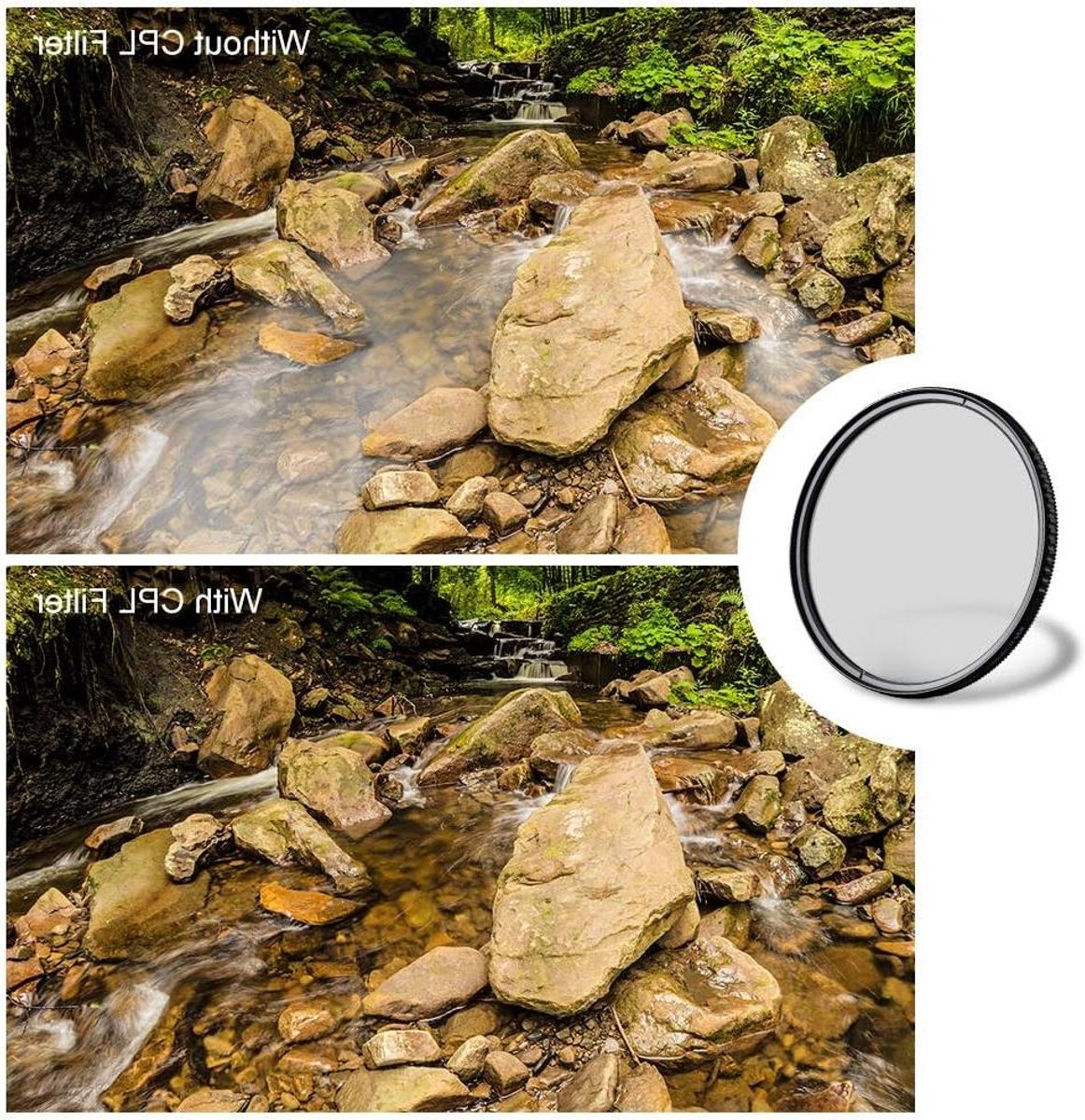 Polarisatiefilter Camera - CPL Filter - Verbeter Foto's - Vermindert Reflecties - 67mm - Zwart