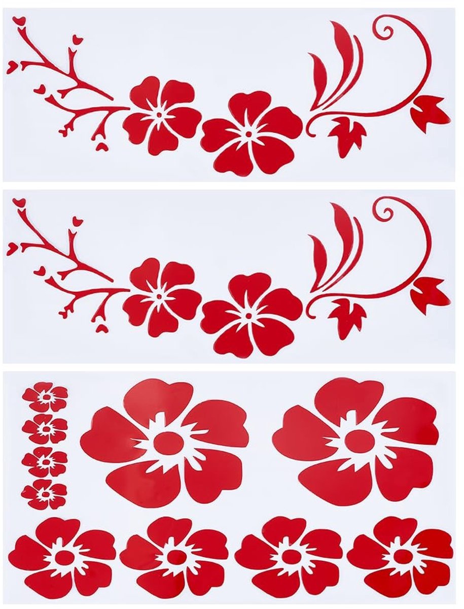 aladdien - Hibiscus bloem auto sticker - Reflecterende stickers - Waterdicht - Automotive exterieur decor - Geschikt voor SUV en vrachtwagen - Set v...