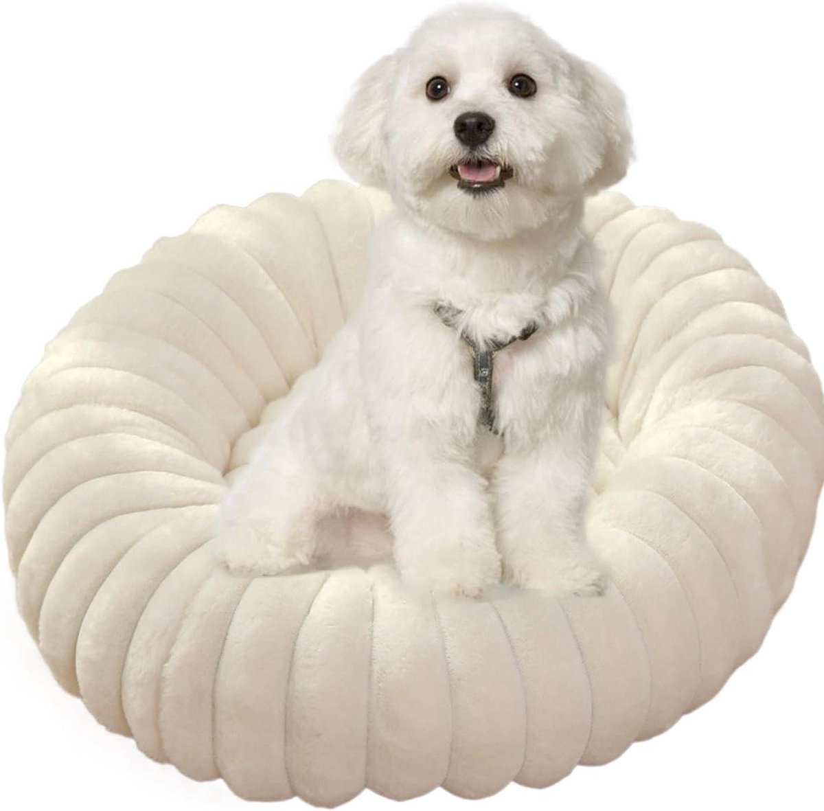 Kalmerend Hondenbed - Huisdier Mand - Comfortabel Slapen - Verhoogde Wrijving - 40 cm - Crèmekleurig
