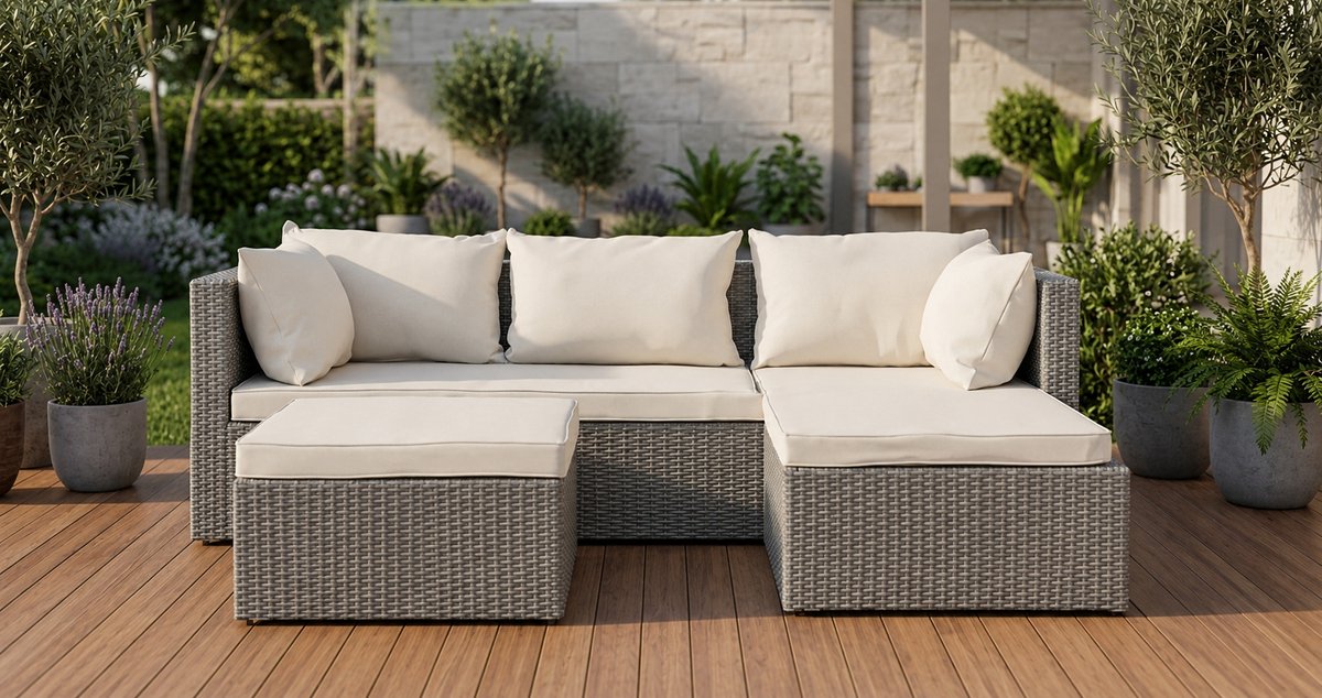 Luxe Loungeset – Weerbestendig – Grijs – Industrohome