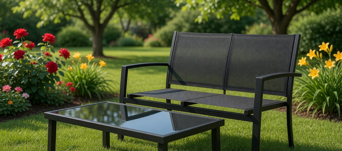 Luxe Loungeset – Weerbestendig – Zwart – Industrohome