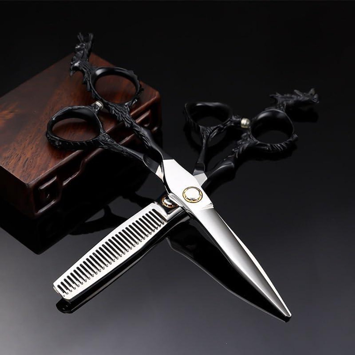 Kappersschaar - Haarschaar Tondeuse - Haar Knippen - Japanse Roestvrij Staal - 15 cm - Zwart