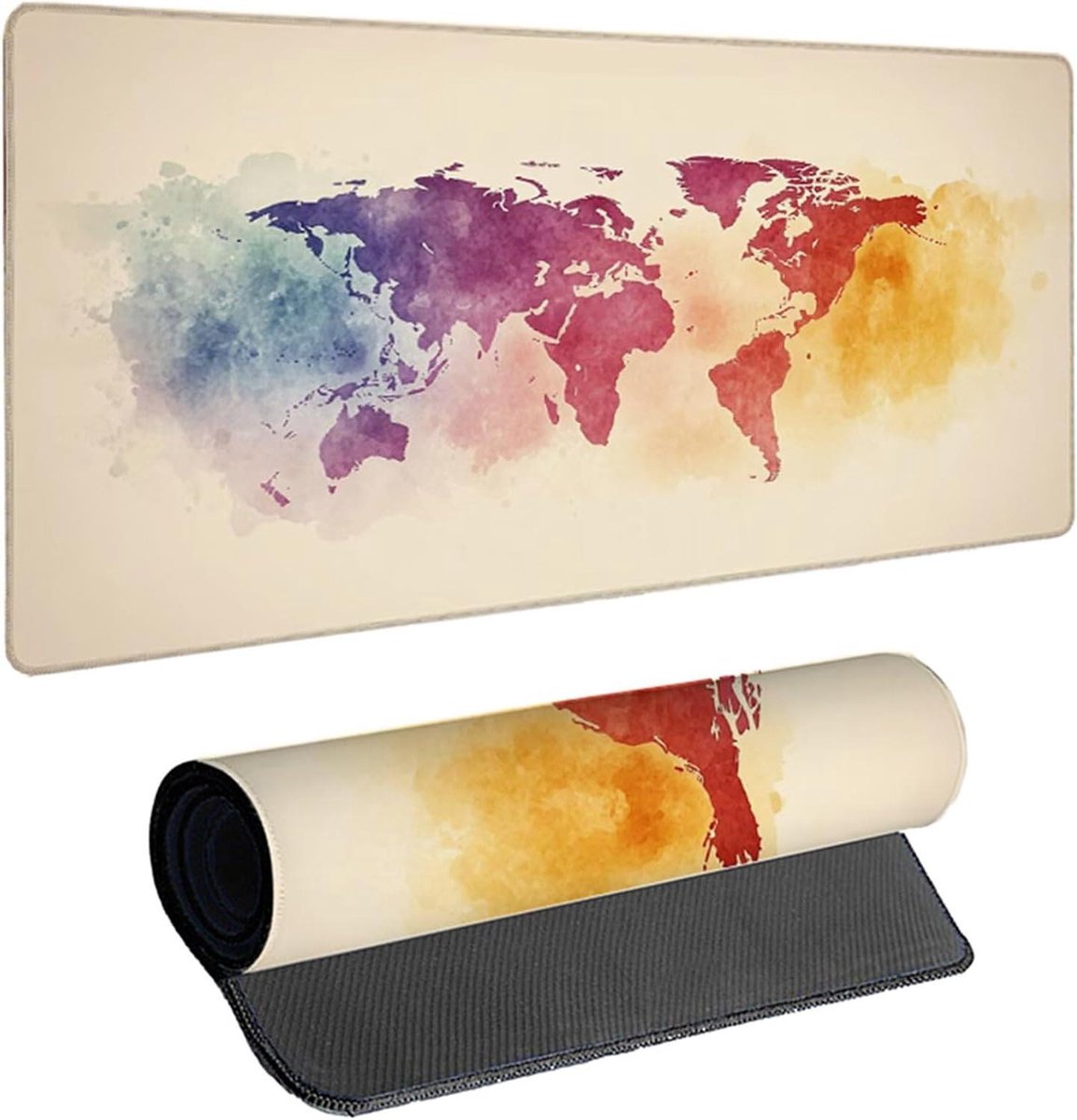 XXL Muismat - Bureauonderlegger Gamingpad - Nauwkeurige Bewegingen - Genate Randen - 1200 x 600 mm - Geel