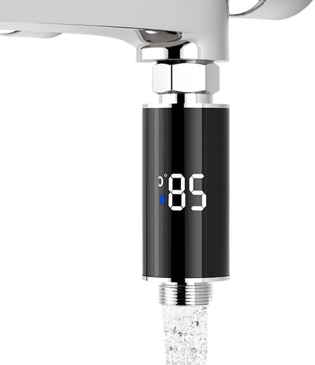 Douche Temperatuur Indicator - Badthermometer Digitaal - Veilig Douchen - Waterkracht Energieopwekking - 9.2 cm - Wit