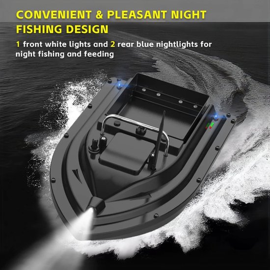 Rolu Voerboot - Voerboot Karper - GPS Functie - 500 Meter Bereik - Joystick Afstandsbediening - Nachtverlichting - Zwart van Merkloos — afbeelding 3
