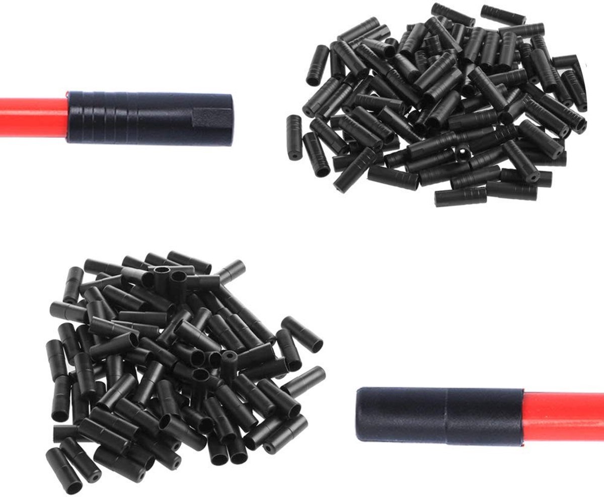 aladdien - 200 Stuks Fiets Derailleur Kabel Behuizing - Shift en Remdraad Caps - Zwart - Hoge Kwaliteit - Bescherming en Duurzaam - Geschikt voor 4m..