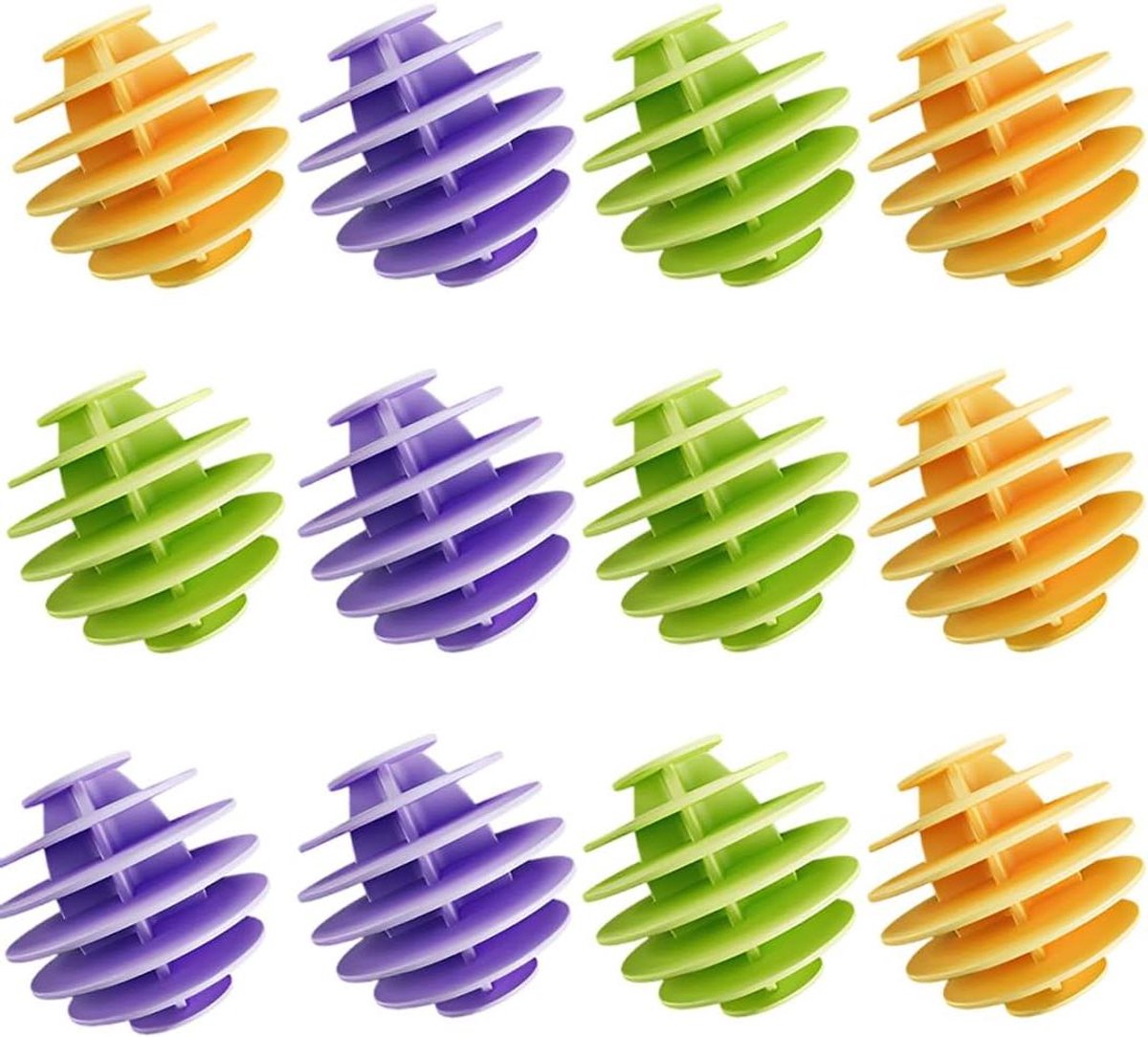 Drogerballen Wasballen Wasmachine Kleding Drogen Dubbele Actie Spiralen 12 Stuks Grijs