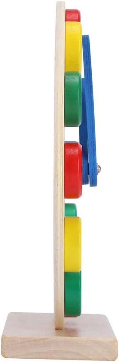 Houten Klok Speelgoed - Kinderklok Babyklok - Tijd Leren - Vroeg Educatief Hulpmiddel - 21 x 21 x 7 cm