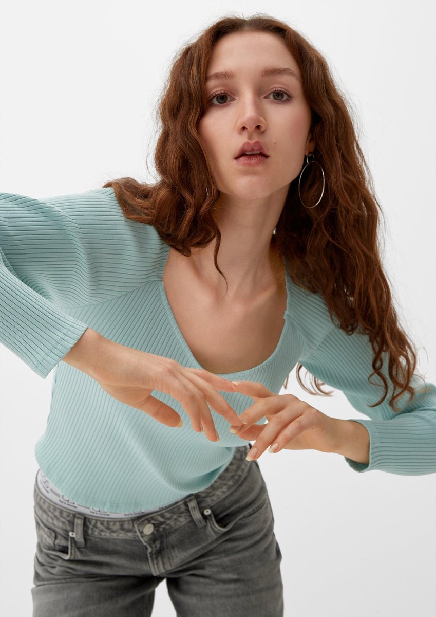QS - female - Longsleeve met ribstructuur