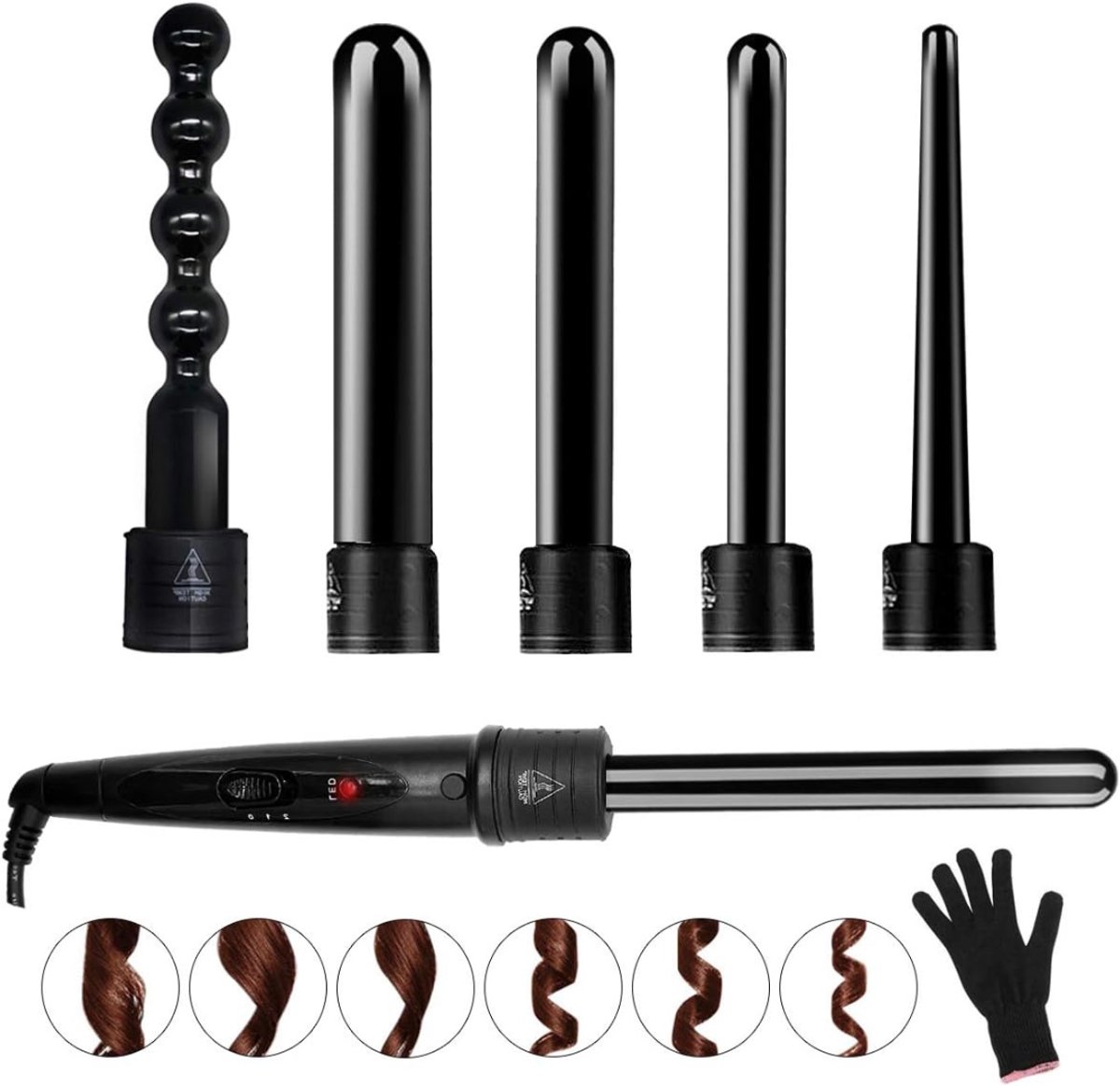 VIN® 6-in-1 Keramische Krultang voor Grote Krullen en Diverse Kapsels