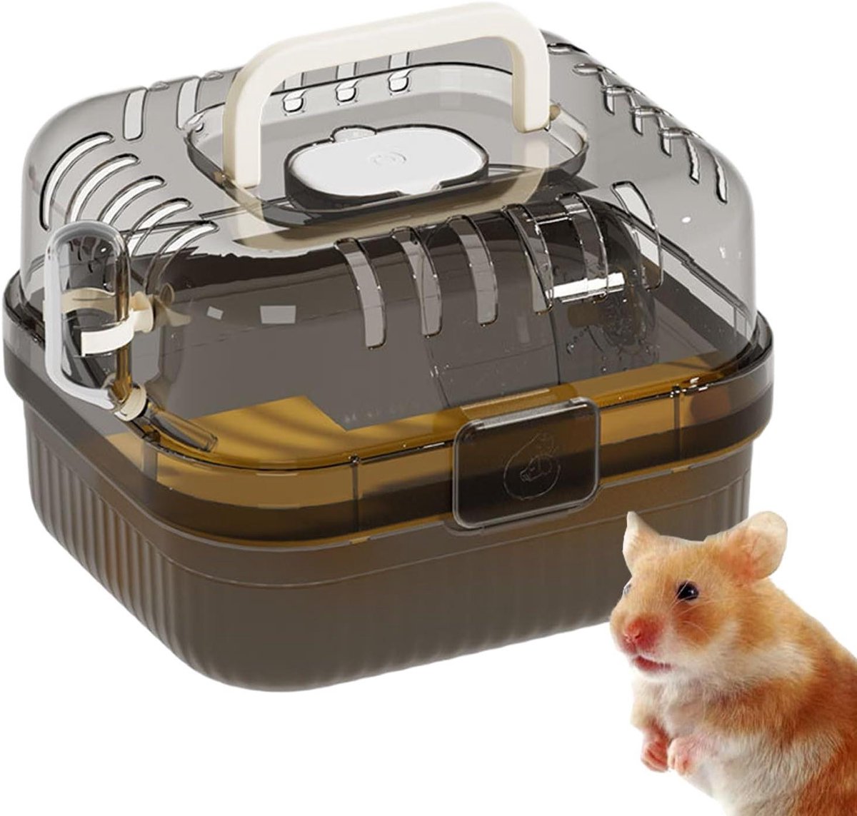 Hamster Transportkooi - Draagbare Knaagdierbox - Huisdieren Vervoeren - Met Ventilatie en Water - 25x22x19 cm - Enkel kenmerk