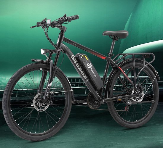 SINOHON EM200 26‘’ Elektrische Fiets - 250W Motor, 48V 12,5Ah Accu, 21 Versnellingen, 25km/u - Stadsfiets met LED-Vertichting van SINOHON — afbeelding 5