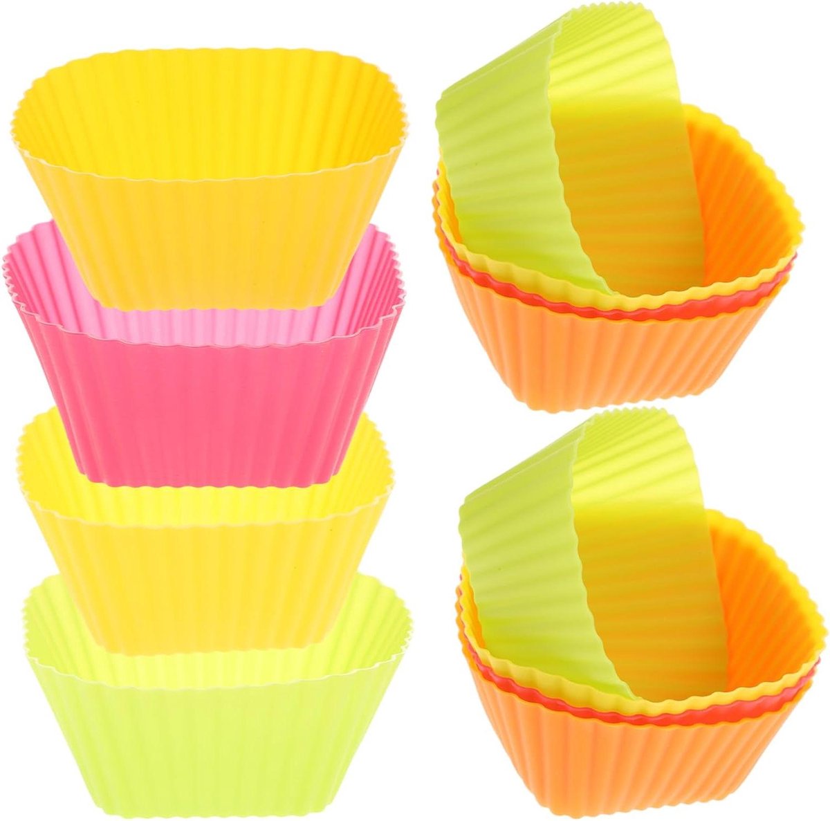 Mini Bakvormpjes - Muffin Cups - Bakken Maken - Set van 12 Stuks - 50x50x30 mm - Veelkleurig