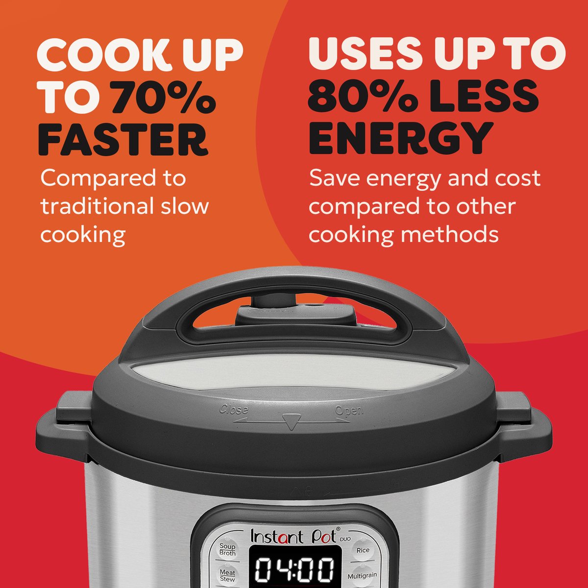 Instant Pot Duo 7,6L Multicooker - 7-in-1 Snelkookpan - Slowcooker - Rijstkoker - Stomer - Yoghurtmaker - Warmhouden - Tot 8 Porties – foto 3