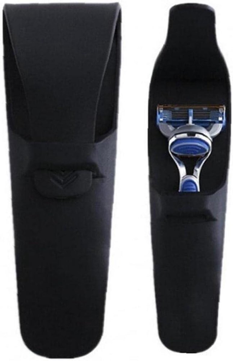 Siliconen Scheermes Case - Scheerapparaat Protector Tas - Reizen Scheermes Opslag - Zacht Flexibel Waterdicht - 14.5 cm - Zwart