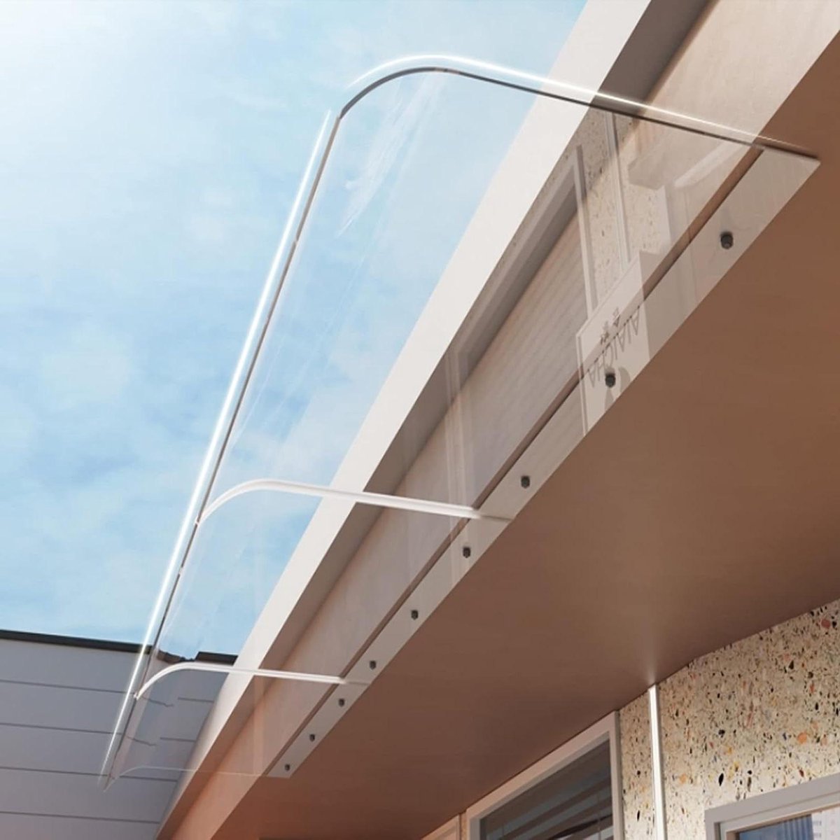 Afdak Polycarbonaat - Deur luifel - Huisdeur beschermen - Wind en regen dicht - 40x120 cm - Transparant