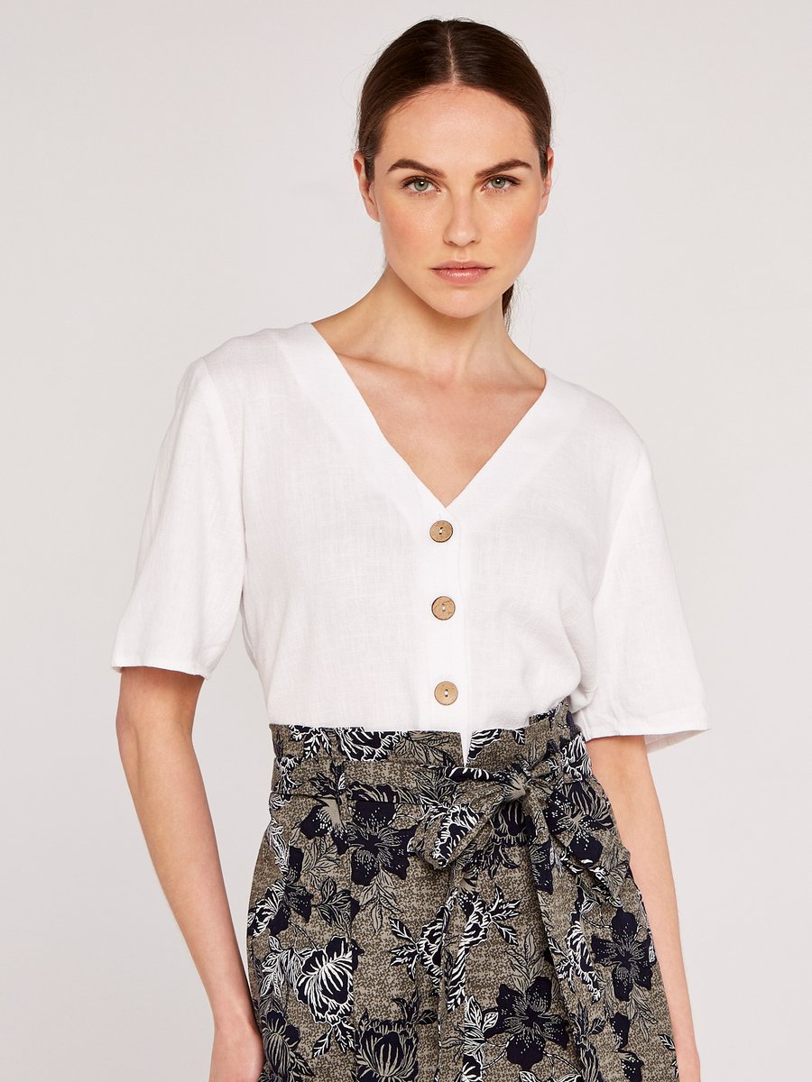 Top met knoopsluiting