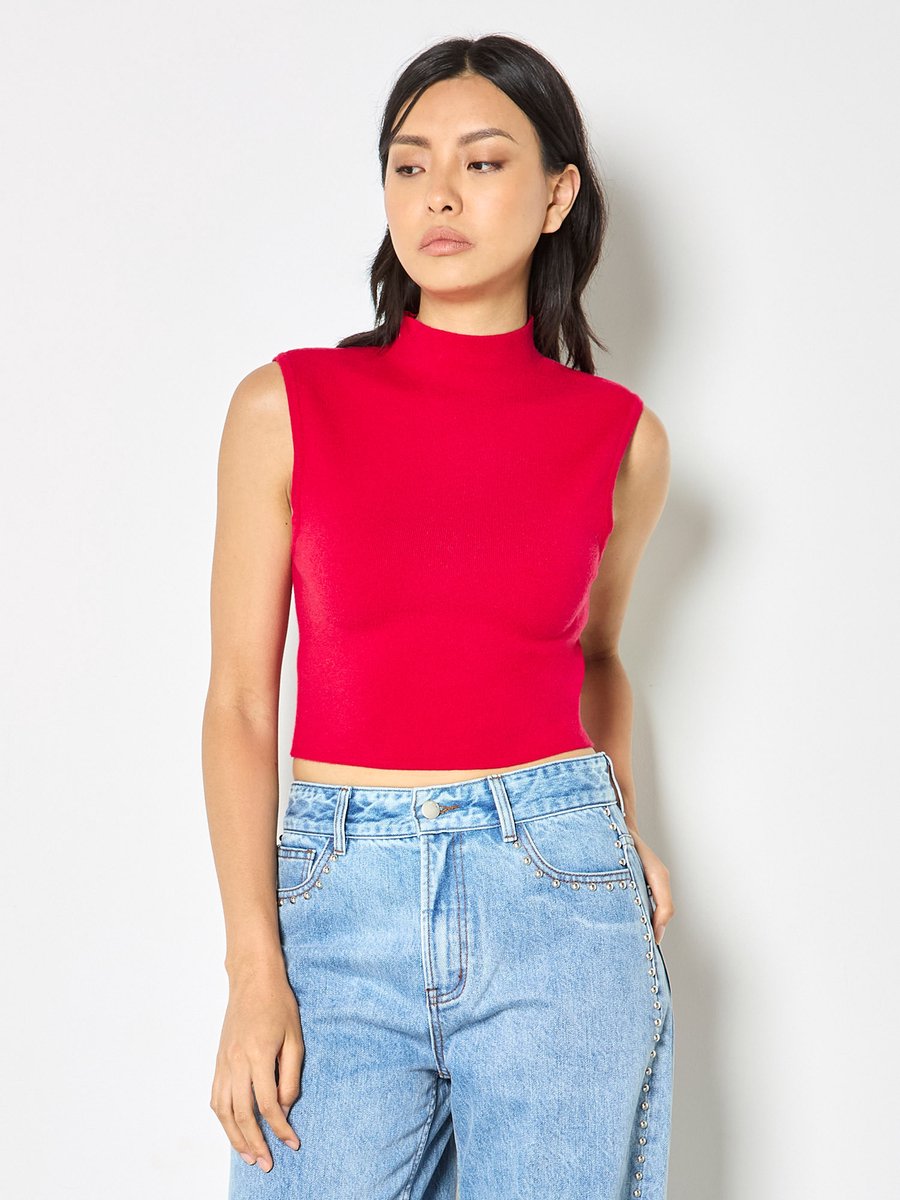 Crop top met hoge hals