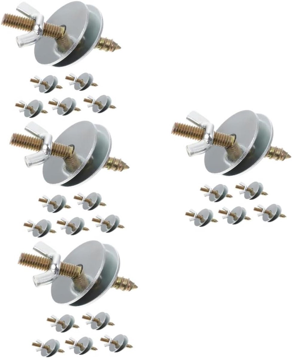 Vogelkooi Schroefmoeren - Kooi Bevestigingsset - Kooi Onderdelen - Glad Oppervlak - 5 x 12 x 3 cm - Zilver