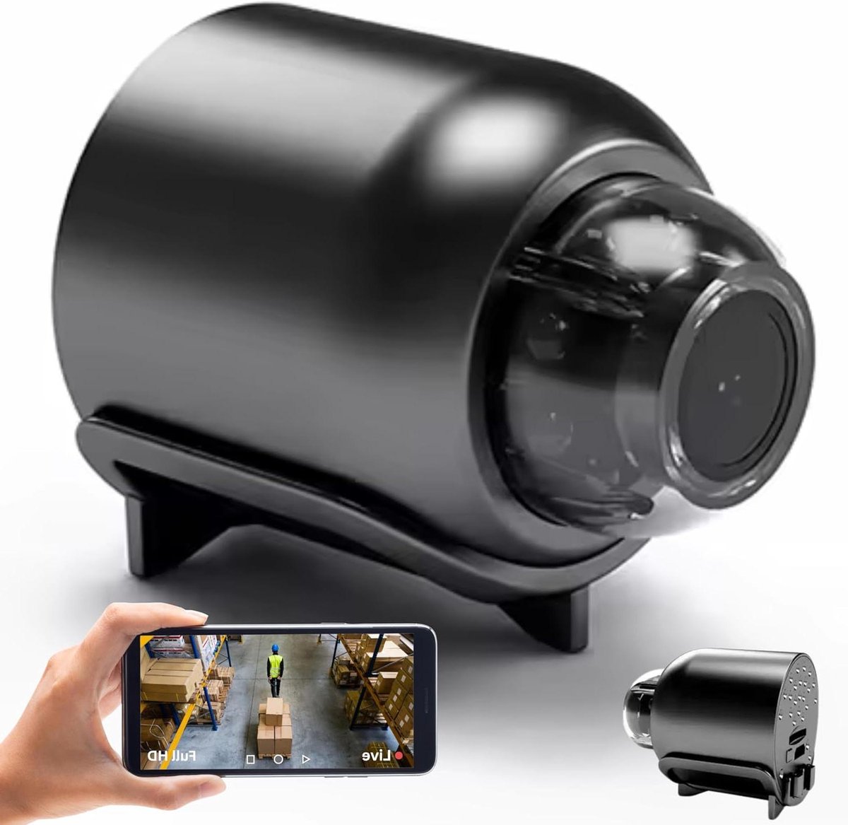 Mini Verborgen Camera - Spionagecamera Wifi - Thuis Bewaken - Discreet USB-ontwerp - 1080p HD - Wit