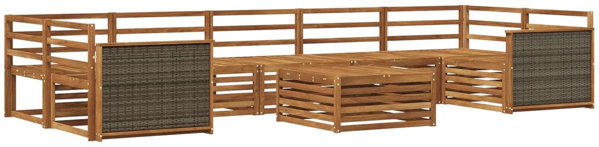 vidaXL Buiten - bank - set - 8 - st - 7-zits - Naturel - Massief - Acacia - Hout