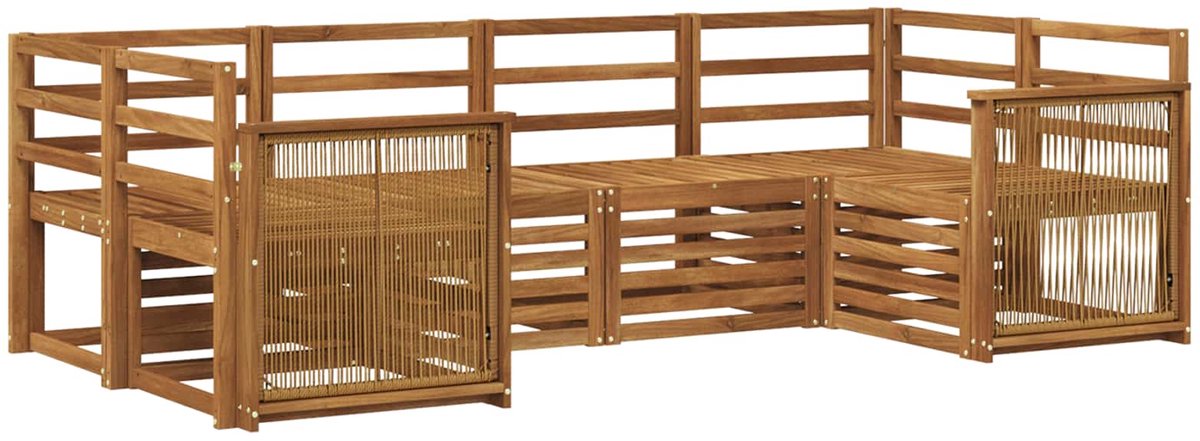 vidaXL Buiten - bank - set - 6 - st - 6-zits - Naturel - Massief - Acacia - Hout