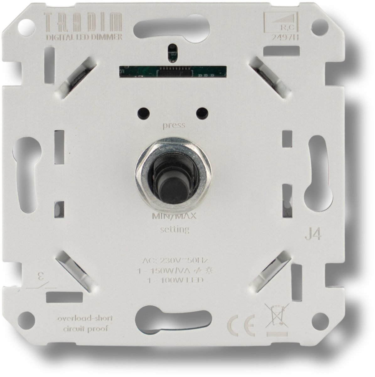 Universele muurdimmer 1-150W voor dimbare led, filament, halogeen en gloeilampen | Tradim 2497H