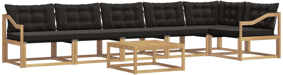 vidaXL Buiten - bank - set - 7 - st - Wit - en - zwart Wit en zwart