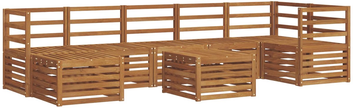 vidaXL Buiten - bank - set - 8 - st - 8-zits - Naturel - Massief - Acacia - Hout
