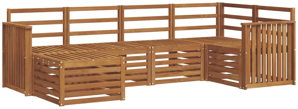 vidaXL Buiten - bank - set - 6 - st - 5-zits - Naturel - Massief - Acacia - Hout