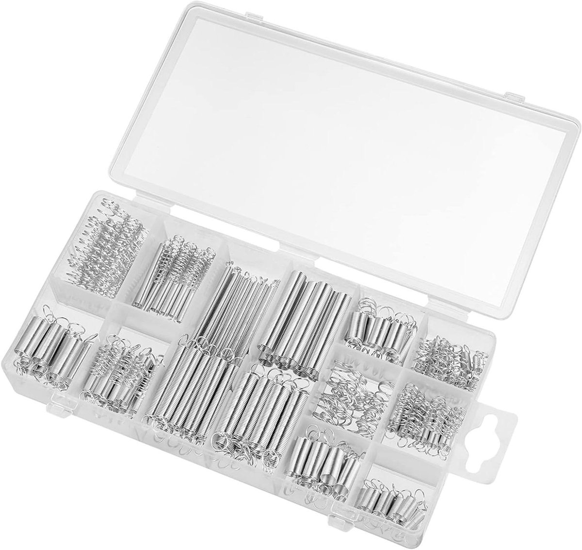 Trekveren Assortiment - Spiraalveren Set - Reparaties Uitvoeren - Gegalvaniseerd Staal - 200 stuks - Zilverkleurig