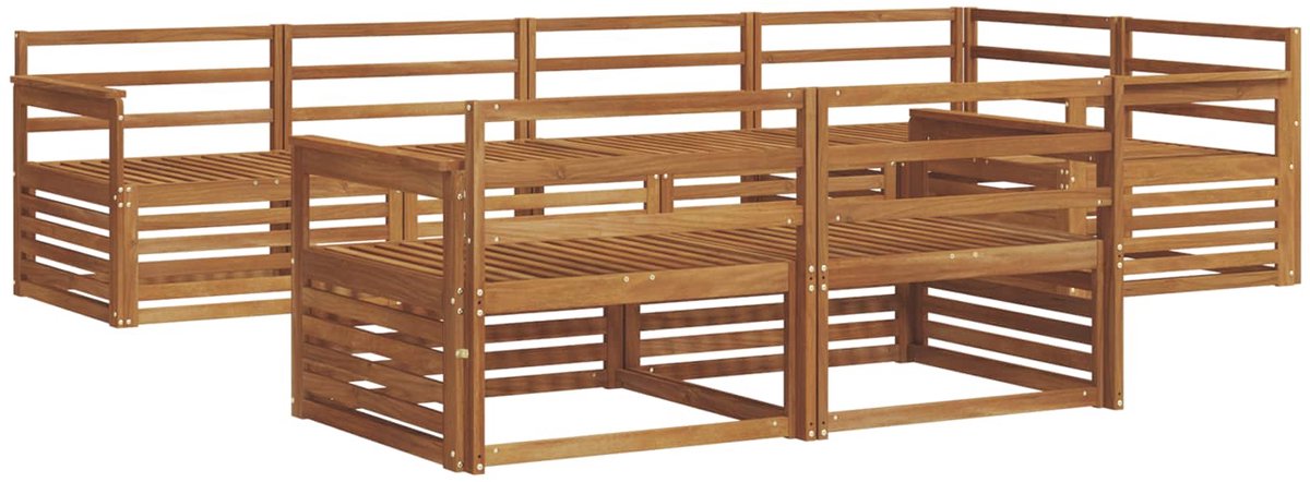vidaXL Buiten - bank - set - 7 - st - 7-zits - Naturel - Massief - Acacia - Hout