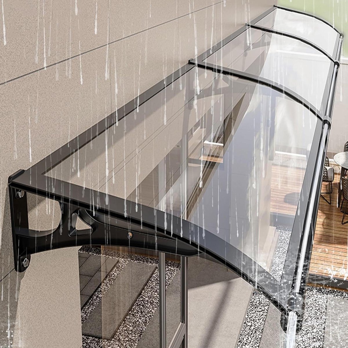 Deurluifel - Regenkap Deur - Buitenruimte Beschermen - Polycarbonaat Aluminium - Universeel - Transparant