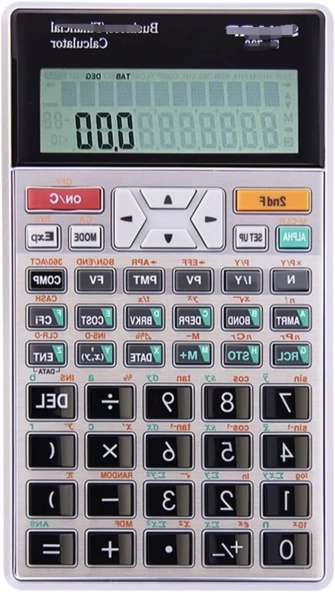 Rekenmachine - Calculator Studie - Kantoor Werk - Groot LED Display - 15x8.3x1.1 cm - Grijs