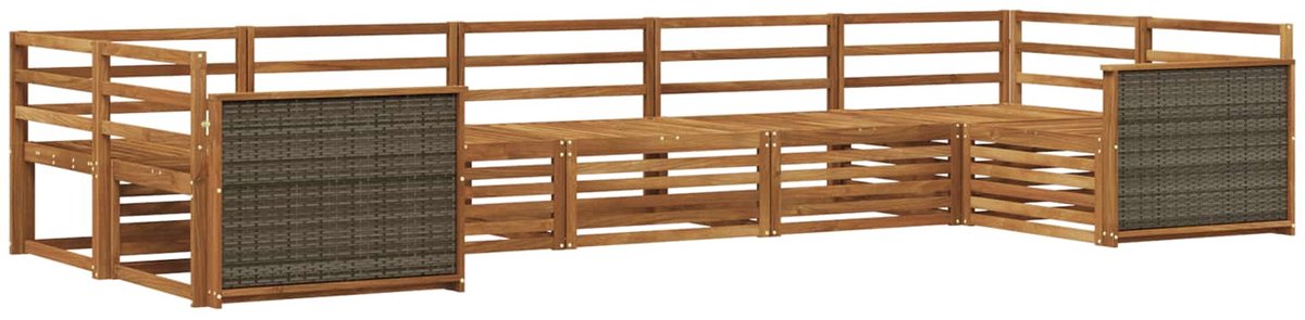 vidaXL Buiten - bank - set - 7 - st - 7-zits - Naturel - Massief - Acacia - Hout