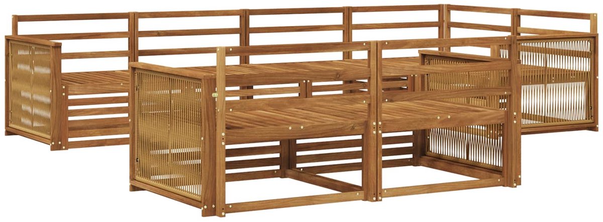 vidaXL Buiten - bank - set - 7 - st - 7-zits - Naturel - Massief - Acacia - Hout