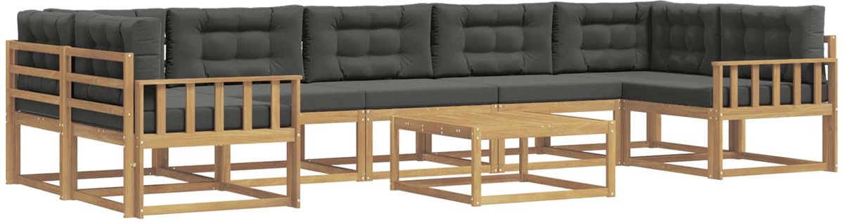 vidaXL Buiten - bank - set - 6 - st - 7-zits - Wit - en - antracietkleurig Wit en antracietkleurig