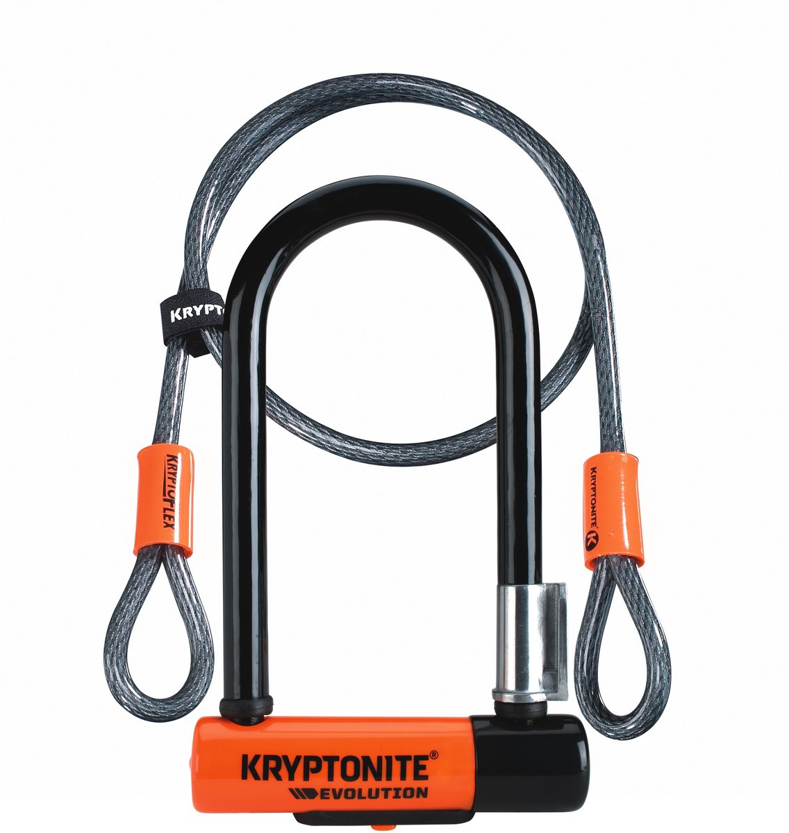 Kryptonite Evolution Mini-7 Beugelslot met Kabel – Fiets – ART-2 Slot – Beugelslot (Elektrische) Fiets – 17,8x8,3 cm - Kabel 120 cm lang – Oranje/Zwart – foto 8